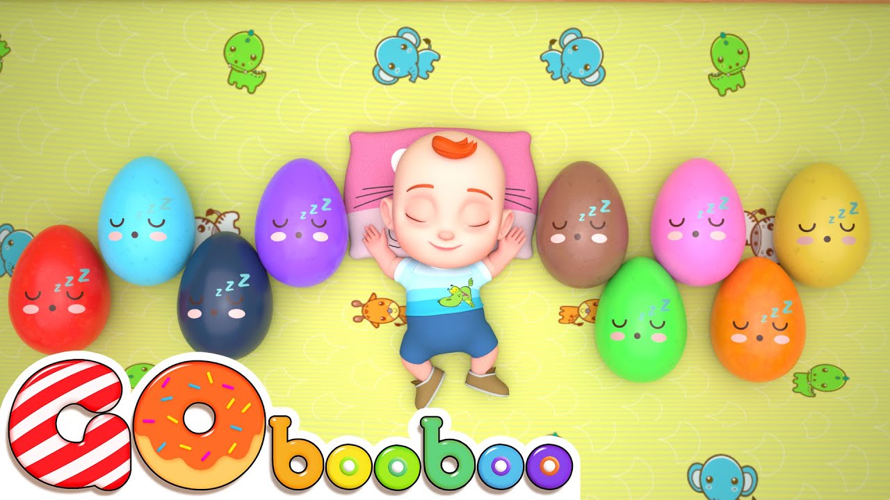 10 Ovos Surpresa Coloridos | Dez na Cama | Canções Infantis | GoBooBoo em Português