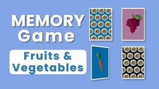 Memory Game | Fruits and Vegetables | Concentration | English Vocabulary & Pronunciation Practice screenshot 2