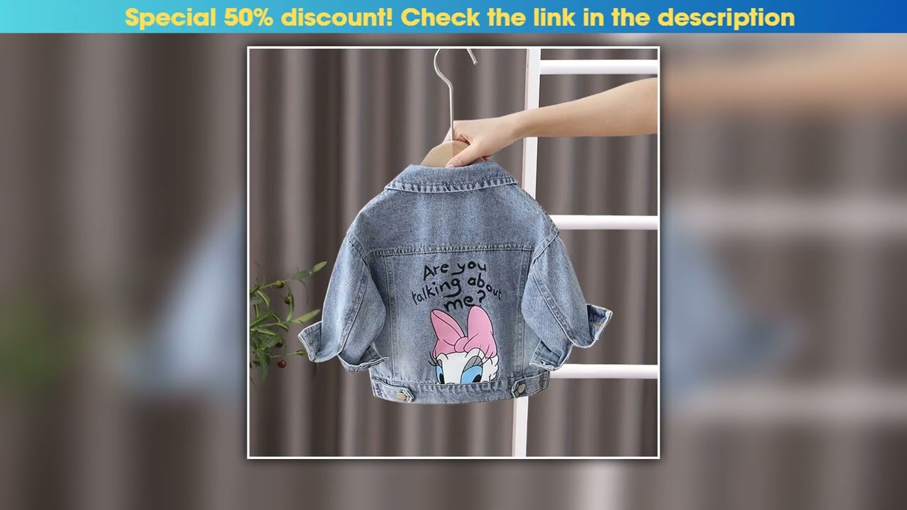 2023 Fashion Cartoon Daisy Denim Jacket For Girls Coat Spring Autumn Children Outerwear Kids