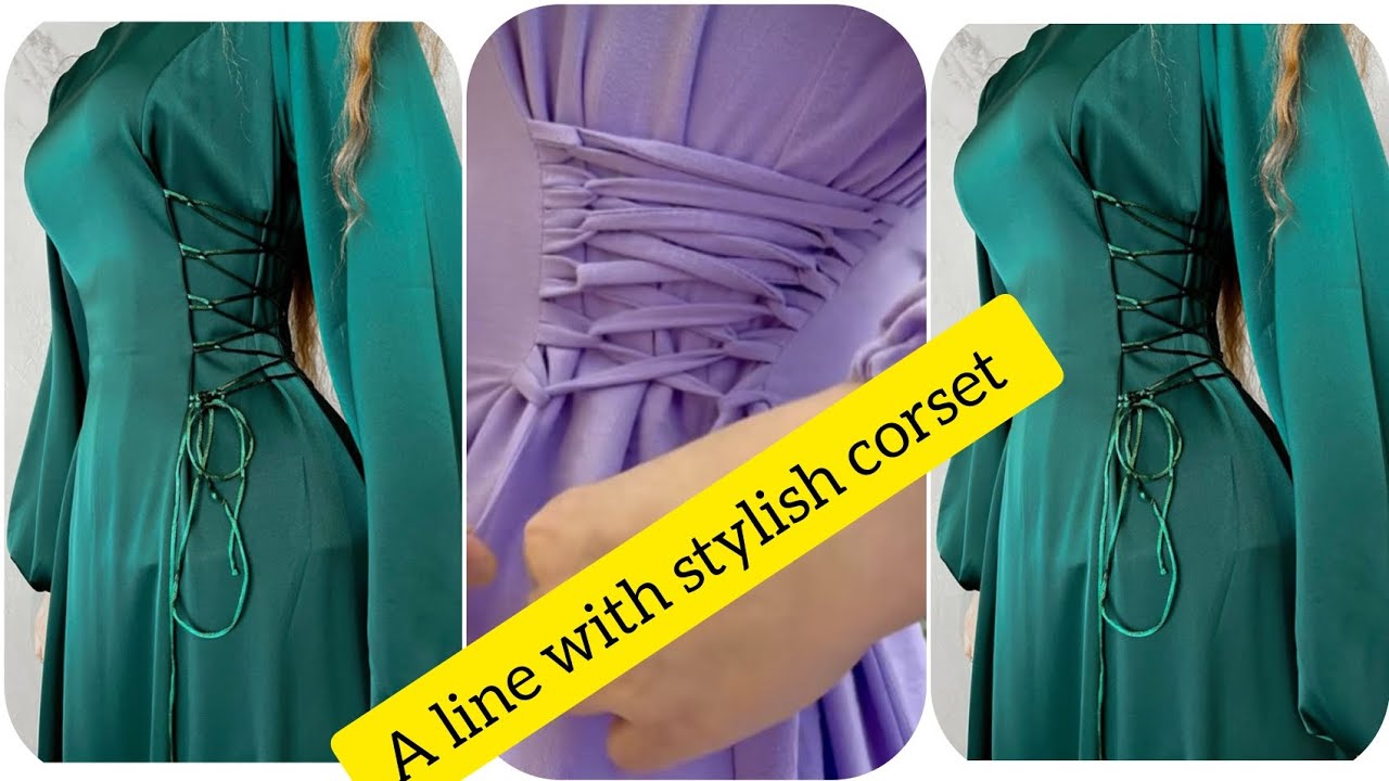 trendy A-line dress with stylish side corset lacing #fashion #corset