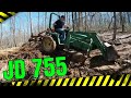 Trail maintenance with John Deere 755 - PLUS - bonus barge footage