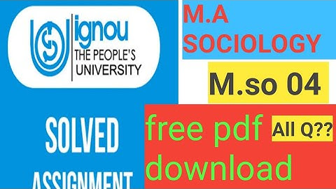 IGNOU| M.S.O| MA | FIRST YEAR| SOLVED ASSIGNMENT| FREE PDF|
