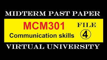 MCM301 MIDTERM FILE 4|PAST PAPER|VIRTUAL UNIVERSITY