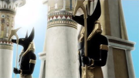 Statues of Anubis Near the Egyptian Columns | Motion Graphics - Videohive template