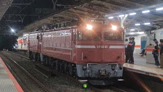 EF81 81 ED75 758 AT入場配給(両機とも廃車)(配9726レ) 南浦和駅通過シーン