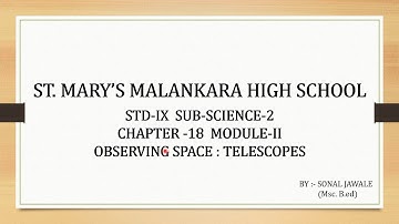 Standard: IX, Subject: Science 2, Topic: Observing Space- Telescopes Module-2.