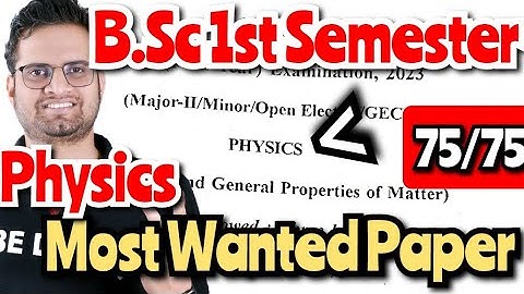 B.Sc 1st Semester Physics Most Important Paper!Questions! #bedkdian #mjpru #bsc1stsemester