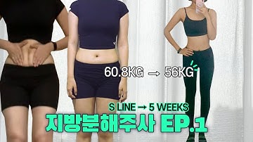 ?지방분해주사✨ 60KG → 56.8KG 한 달 만에 -5kg감량?! ? 이중턱,볼살,복부,허벅지,팔뚝살 수술없이 S라인 만들기 I 1~5주차 영상 I 단기간 다이어트[쀼]