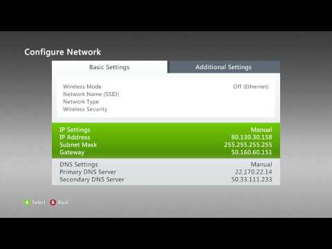 Nastavení sítě ( IP a DNS ) Xbox 360 část 1