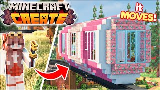 I built the cutest PINK TRAIN with the Minecraft CREATE MOD! ⚙ | Episode 7 (Finale)