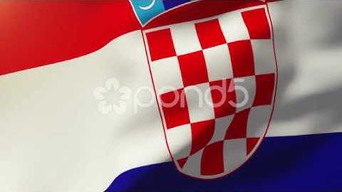 Croatia Flag Waving In The Wind. Looping Sun Rises Style. Animation Loop