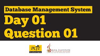 DBMS Question Session Task No 1 | 1st Year | Semester 01 | Java Institute | Sasana Sathyajith