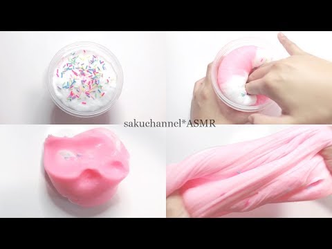 【ASMR】イチゴミルク?クラウドクリームスライムを触る【音フェチ Slime 슬라임】