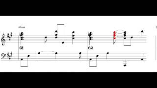 Video thumbnail of "Evergreen - jazz standard - Piano sheet music"