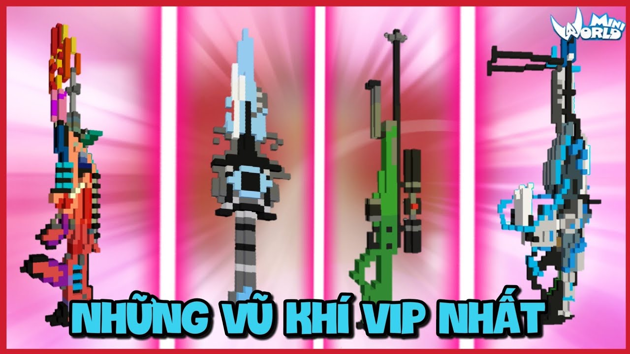 Sở hữu những khẩu súng và kiếm cực vip trong Mini World | Meowpeo Mini Game | Mèo Béo