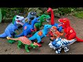 Dinosaur Jurassic World Superhero | T-rex, Brachiosaurus, Triceratops, Superman/ Spiderman eps.9