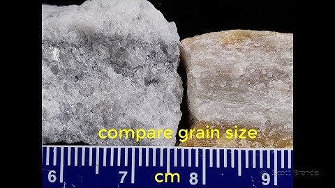 Identification Metamorphic Rock Training Video - Grain Size 3 Compare
