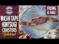 FIXING a FAIL! Easy & Beautiful Washi Tape Kintsugi Coasters- Epoxy Resin Tutorial by LiaDia Designs