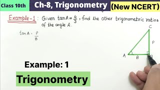 Class 10th Chapter 8 Trigonometry Example 1 New NCERT CBSE Pattern | Given tanA = 4/3