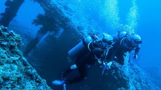 Dive to a sunken USA ship | FIRST DIVING EXPERIENCE 12 METERS