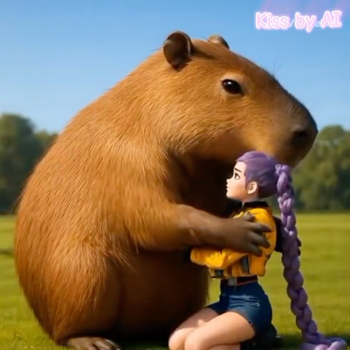 Rumi is playing with a big capybara 🙀😲#kpopdemonhunters #rumi # ...