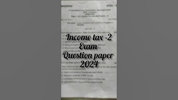 Third Year 6th sem B.com Income tax- II exam question paper 2024....