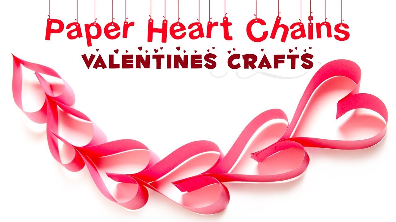 How to Make Paper Heart Chains Valentines Crafts All DIY Club YouTube