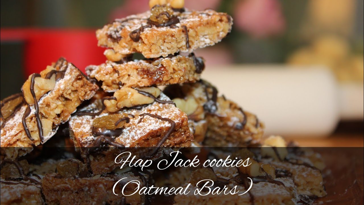 Crispy Oatmeal Eggless Cookie Recipe Flap Jack Healthy Oat Bars
