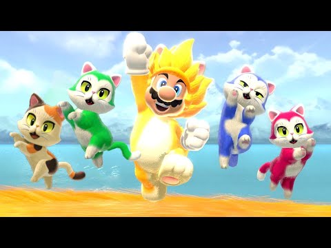 Super Mario 3D World + Bowser's Fury ᴴᴰ All Games 100% (Green Stars,  Stamps, Cat Shines) Mario solo 