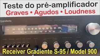 Teste em laboratório do pré-amplificador (graves, agudos e loudness) do receiver Gradiente S-95