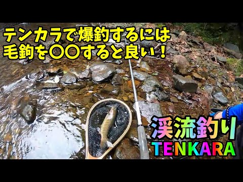 渓流釣り テンカラで釣果をあげるには毛鉤を する事が重要 テンカラ Youtube