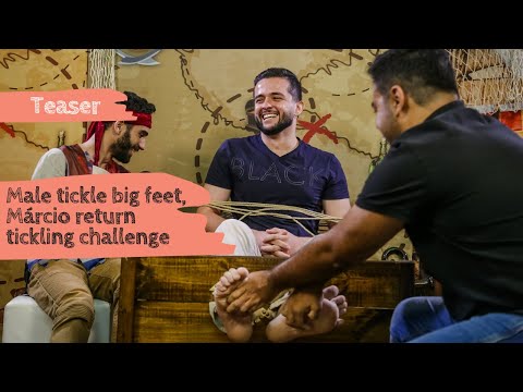 Teaser Male tickle big feet, Márcio return tickling challenge program 14, 'oh no those nails don't'