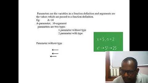 Python(CHP-1 Function Part-4 Parameters and Arguments)