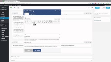 Add a text block to a page with visual composer