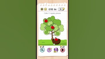 Brain Out Level 166 Challenge!" #relaxingart | Collect 3 apples please.
