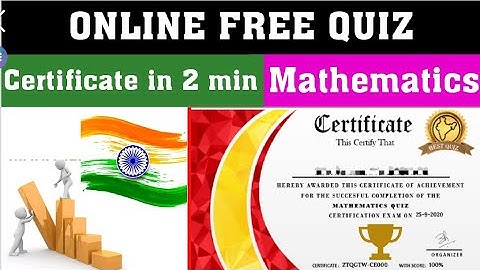 Mathematics Quiz With Certificate l Online Certificate Quiz l Mathematics Quiz l #ScienceTech #Quiz