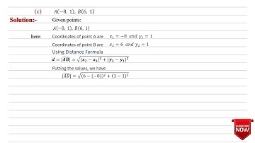 Exercise 9.1 Q.1 (c) Find the distance between the following pairs of points.