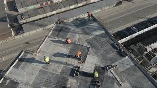 Drone Video of Construction Workers on Top of a Building // #Construction