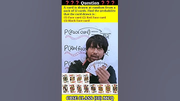Probability of Face card/Red face card/Black face card #maths #cbse #tricks