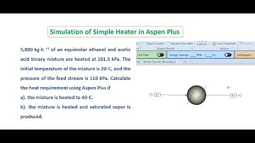 Simulation of a simple Heater in Aspen Plus