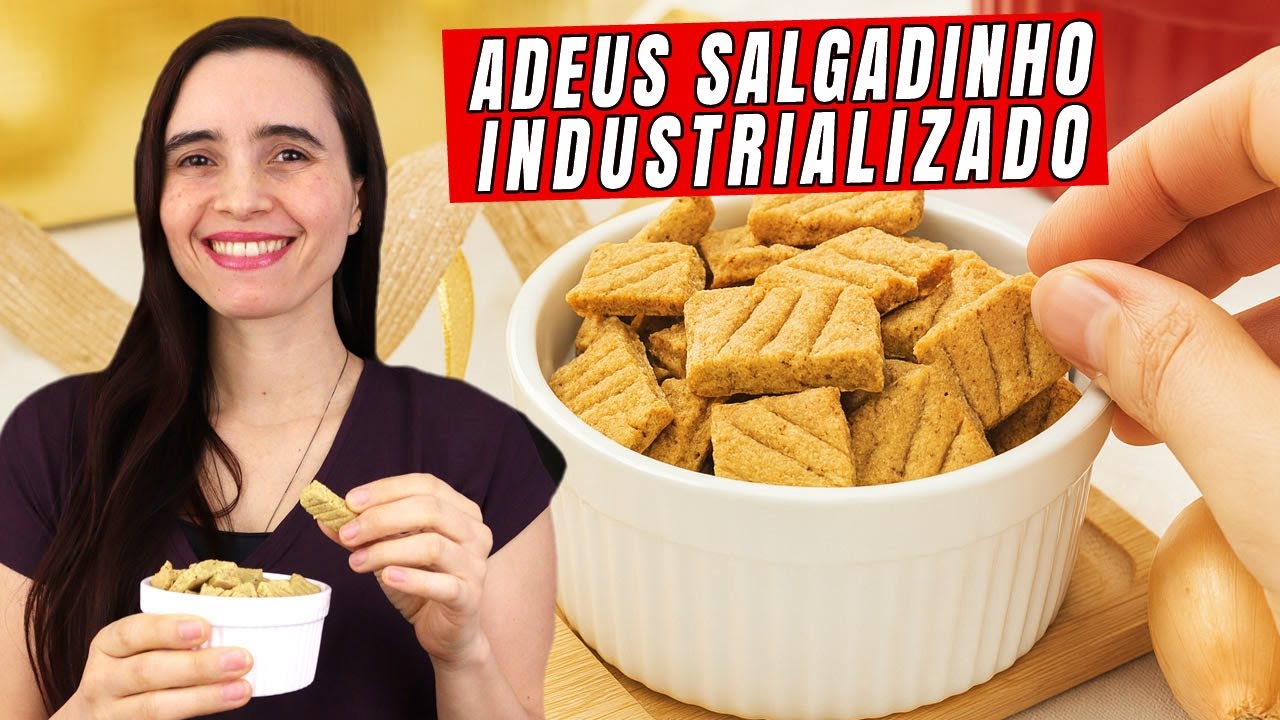 Parece salgadinho… mas é só aveia e cebola! Crocante e natural! SEM NADA INDUSTRIALIZADO