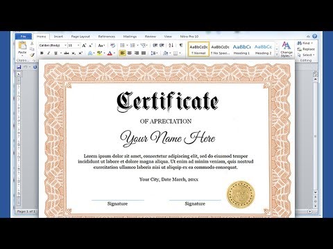 Tutorial Membuat Design Sertifikat Di Ms Word Youtube