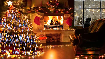 Classic Christmas Music with a Fireplace and Beautiful Background Relaxing Christmas Ambience