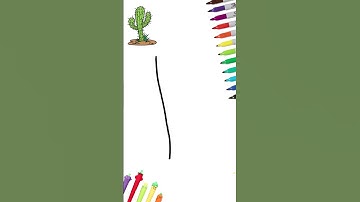 How to Draw a CACTUS easy step by step Cactus drawing Nature drawing #shorts #howtodraw