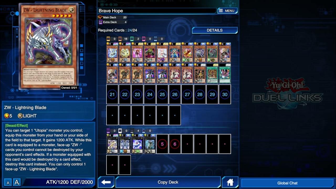 Yugioh Duel Links Brave Hope Structure Deck Build! Utopia Meta Deck