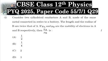 Class 12th Physics | Answer Key 2025 | CBSE Board | PYQ 2025 | Paper Code 55-7-1 | Set 1 | Q29