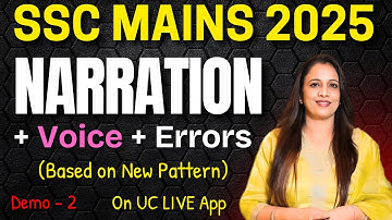 Voice + Narration + Spotting Errors  | SSC CGL Mains 2025 | Demo - 2 | English With Rani Ma
