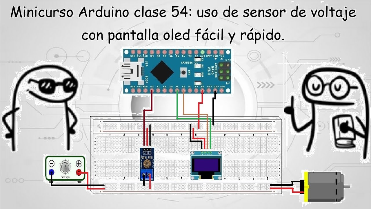 Minicurso Arduino clase 54: Uso de sensor de voltaje con pantalla oled fácil y rápido.