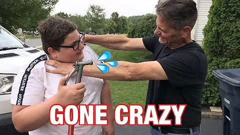 Spraying my dad with the hose *GONE CRAZY*