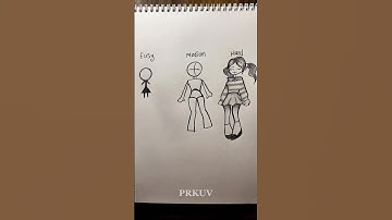 How to draw a stickman body girl easy to hard Tutorial ✏️ #drawing #tutorial#howtodraw #sketch #art